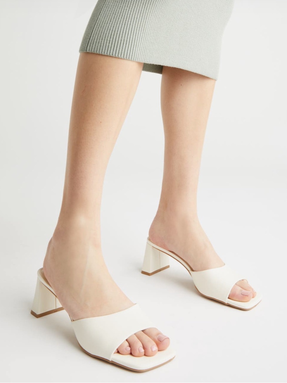 Open Edit Jaydin Cream Slide Sandal